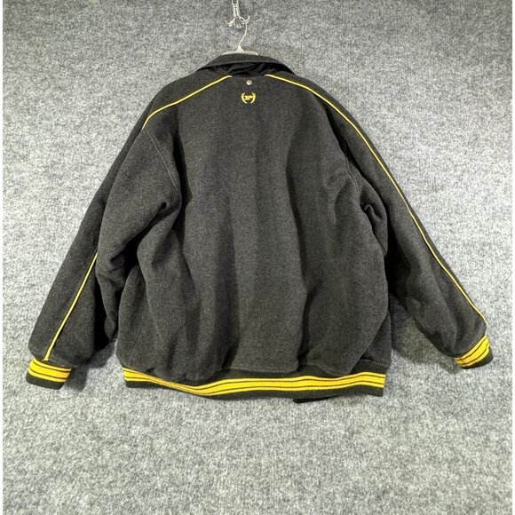 Phat Farm mens XLarge reversable wool blend varsity jacket Grey, yellow and blac - Picture 4 of 15